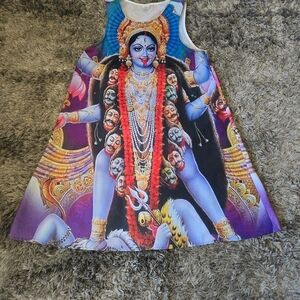 Goddess Kali print A line Dress, XS, Hindu Goddess